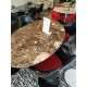 219 x 121 cm Table Tulip Marbre Emperador ovale