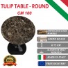 100 cm Tavolo Tulip Marmo Emperador rotondo