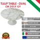 219 x 121 cm Tavolo Tulip Marmo Calacatta or ovale