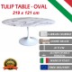 219 x 121 cm Tavolo Tulip Marmo Carrara ovale