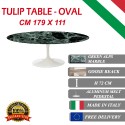 179 x 111 cm oval Tulip table - Green Alps marble