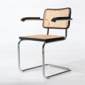 Cesca B32 chair with armrests - Marcel Breuer