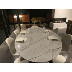 Mesa Tulipán Ovalada Mármol Arabescato 180x90 cm
