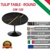 120 cm Tavolo Tulip Marbre Noire Guinée ronde