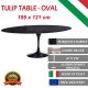 199 x 121 cm Table Tulip Marbre Marquinia ovale