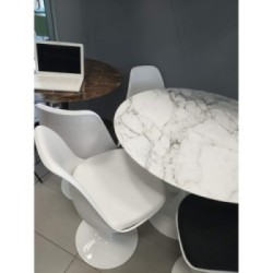 Table Tulipe Ovale Marbre Arabescato Vagli 169x111 cm