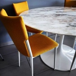 Mesa Tulipán Ovalada Mármol Calacatta Oro 140x80 cm