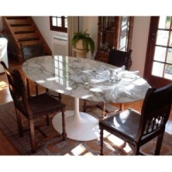 Mesa Tulipán Ovalada Mármol Calacatta Oro 235x121 cm