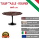 100 cm Table Tulip Marbre Rouge Rubis ronde