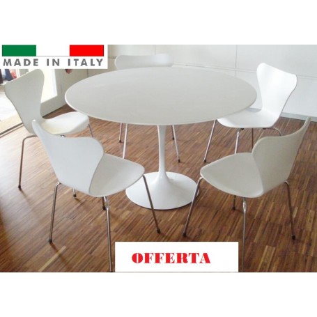 Round Laminate Tulip table cm 107 + 4 Serie 7 chairs