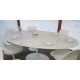 Table Tulip marbre Carrara 169x111 cm + 6 chaises Tulip
