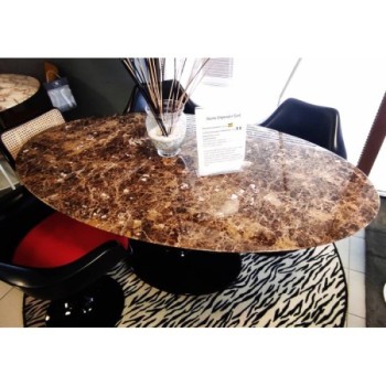 Tulip Table Oval Emperador Dark Marble 160x85 cm