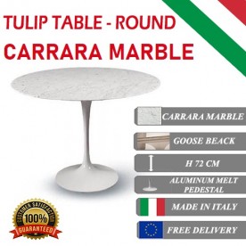 Tulip tafel Carrara marmer rond