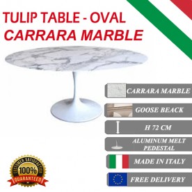 Tavolo Tulip Marmo Carrara ovale