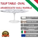 Tavolo Tulip Marmo Arabescato Vagli ovale