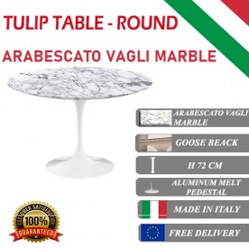 Table Tulip Marbre Arabescato Vagli ronde