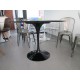 Round Tulip table - Black Marquinia marble