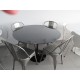 Round Tulip table - Black Marquinia marble