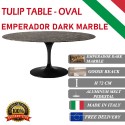 Oval Tulip table - Emperador Dark marble