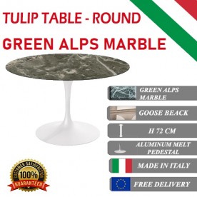 Tavolo Tulip Marmo Verde rotondo