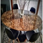Mesa Tulipán Ovalada Mármol Emperador Dark 235x121 cm