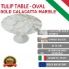 Oval Tulip table - Gold Calacatta marble