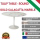 Tulip tafel Calacatta Gold marmer rond