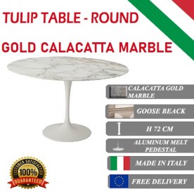 Table Tulip Marbre Calacatta Or ronde