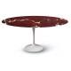 Oval Tulip table - Ruby red marble