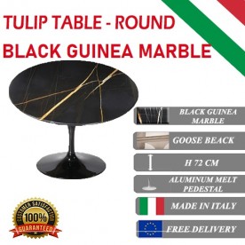 Mesa Tulip Màrmol Negro Guinea redonda