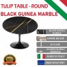 Round Tulip table - Black Guinea marble