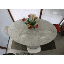 Table Tulipe Ronde Marbre Carrara 120 cm