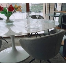 Table Tulipe Ronde Marbre Carrara 120 cm
