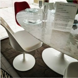 Table Tulipe Ronde Marbre Carrara 120 cm