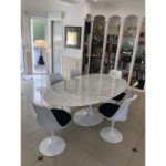 Table Tulipe Ronde Marbre Carrara 120 cm