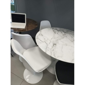 Table Tulipe Ronde Marbre Arabescato Vagli 90 cm