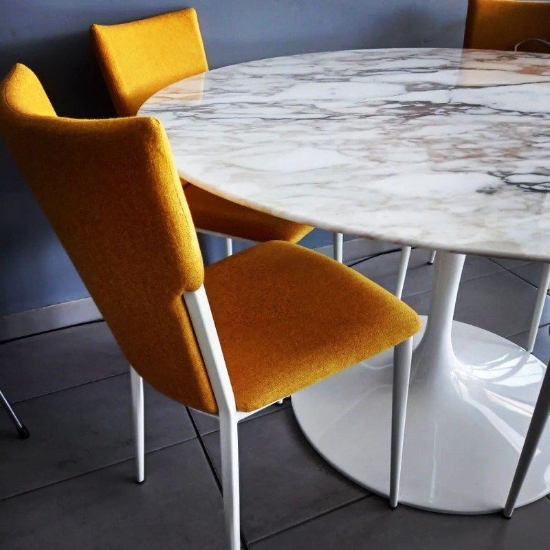 Tavolo Tulipano Rotondo Marmo Calacatta Oro 100 cm