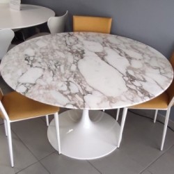Table Tulipe Ronde Marbre Calacatta Oro 120 cm