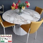 Table Tulipe Ronde Marbre Calacatta Oro 120 cm