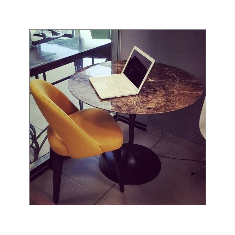 Table Tulipe Ronde Marbre Emperador Dark 160 cm