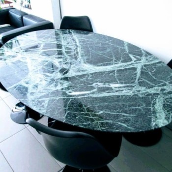 Tulip Table Round Verde Alpi Marble 100 cm