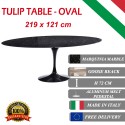 219 x 121 cm oval Tulip table - Black Marquinia marble