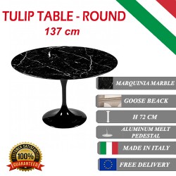 137 cm Mesa Tulip Màrmol Marquinia redonda